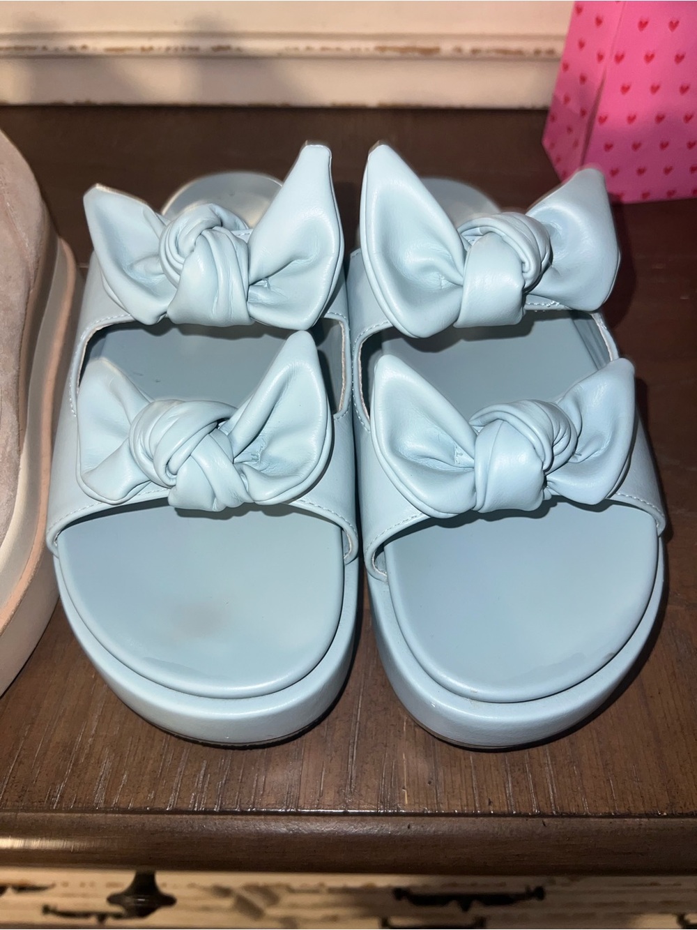 Shu Shop size 8 Light Blue Kiki Bow Slide Sandals